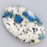 K2 'Raindrop Azurite' Naturale Forma Ovale Piatto Cabochon Liscio Fatto a Mano 39X24mm 9,67gm 1pz