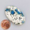 K2 'Raindrop Azurite' Naturale Forma Ovale Piatto Cabochon Liscio Fatto a Mano 39X24mm 9,67gm 1pz