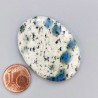K2 'Raindrop Azurite' Naturale Forma Ovale Piatto Cabochon Liscio Fatto a Mano 41X30mm 10,70gm 1pz