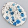 K2 'Raindrop Azurite' Naturale Forma Ovale Piatto Cabochon Liscio Fatto a Mano 40X30X5mm 10,10gm 1pz