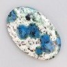 K2 'Raindrop Azurite' Naturale Forma Ovale Piatto Cabochon Liscio Fatto a Mano 40X26mm 9,60gm 1pz