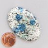 K2 'Raindrop Azurite' Naturale Forma Ovale Piatto Cabochon Liscio Fatto a Mano 43X29mm 10,98gm 1pz