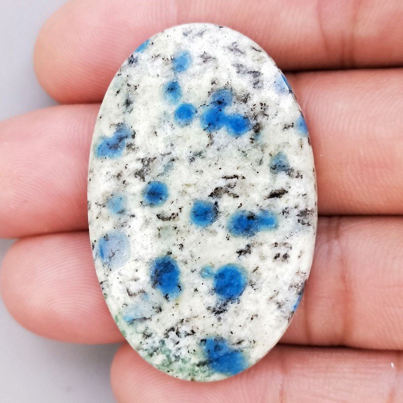 K2 'Raindrop Azurite' Naturale Forma Ovale Piatto Cabochon Liscio Fatto a Mano 46X29mm 10,77gm 1pz K2 'Raindrop Azurite' Naturale Forma Ovale Piatto Cabochon Liscio Fatto a Mano 46X29mm 10,77gm 1pz