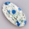 K2 'Raindrop Azurite' Naturale Forma Ovale Piatto Cabochon Liscio Fatto a Mano 36X20X6mm 8,35gm 1pz