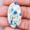 K2 'Raindrop Azurite' Naturale Forma Ovale Piatto Cabochon Liscio Fatto a Mano 36X20X6mm 8,35gm 1pz