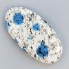 K2 'Raindrop Azurite' Naturale Forma Ovale Piatto Cabochon Liscio Fatto a Mano 39X20X6mm 8,25gm 1pz
