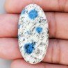 K2 'Raindrop Azurite' Naturale Forma Ovale Piatto Cabochon Liscio Fatto a Mano 39X20X6mm 8,25gm 1pz
