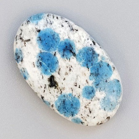 K2 'Raindrop Azurite' Naturale Forma Ovale Piatto Cabochon Liscio Fatto a Mano 34X21X6mm 8,60gm 1pz