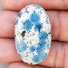 K2 'Raindrop Azurite' Naturale Forma Ovale Piatto Cabochon Liscio Fatto a Mano 34X21X6mm 8,60gm 1pz