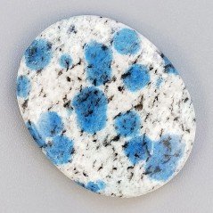 K2 'Raindrop Azurite' Naturale Forma Ovale Piatto Cabochon Liscio Fatto a Mano 35X28X6mm 10,25gm 1pz