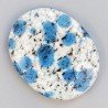 K2 'Raindrop Azurite' Naturale Forma Ovale Piatto Cabochon Liscio Fatto a Mano 35X28X6mm 10,25gm 1pz