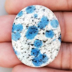 K2 'Raindrop Azurite' Naturale Forma Ovale Piatto Cabochon Liscio Fatto a Mano 35X28X6mm 10,25gm 1pz K2 'Raindrop Azurite' Naturale Forma Ovale Piatto Cabochon Liscio Fatto a Mano 35X28X6mm 10,25gm 1pz