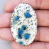 K2 'Raindrop Azurite' Naturale Forma Ovale Piatto Cabochon Liscio Fatto a Mano 46X30mm 13,20gm 1pz