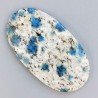 K2 'Raindrop Azurite' Naturale Forma Ovale Piatto Cabochon Liscio Fatto a Mano 47X27X5mm 10,15gm 1pz