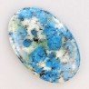 K2 'Raindrop Azurite' Naturale Forma Ovale Piatto Cabochon Liscio Fatto a Mano 37X25X6mm 9,30gm 1pz