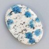 K2 'Raindrop Azurite' Naturale Forma Ovale Piatto Cabochon Liscio Fatto a Mano 35X24X5mm 8,40gm 1pz