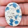 K2 'Raindrop Azurite' Naturale Forma Ovale Piatto Cabochon Liscio Fatto a Mano 35X24X5mm 8,40gm 1pz