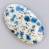 K2 'Raindrop Azurite' Naturale Forma Ovale Piatto Cabochon Liscio Fatto a Mano 40X24mm 10,36gm 1pz