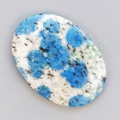 K2 'Raindrop Azurite' Naturale Forma Ovale Piatto Cabochon Liscio Fatto a Mano 33X24X4mm 6,00gm 1pz