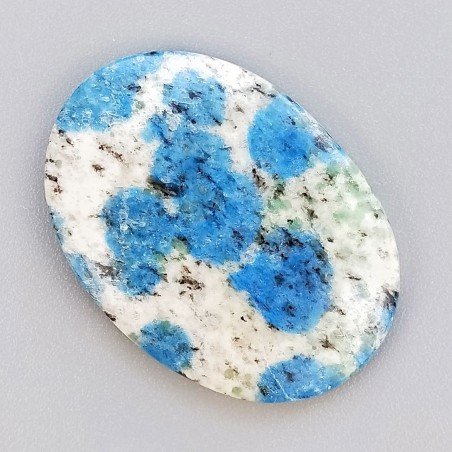 K2 'Raindrop Azurite' Naturale Forma Ovale Piatto Cabochon Liscio Fatto a Mano 33X24X4mm 6,00gm 1pz