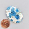 K2 'Raindrop Azurite' Naturale Forma Ovale Piatto Cabochon Liscio Fatto a Mano 33X24X4mm 6,00gm 1pz