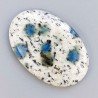 K2 'Raindrop Azurite' Naturale Forma Ovale Piatto Cabochon Liscio Fatto a Mano 40X27mm 9,54gm 1pz