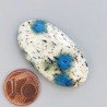 K2 'Raindrop Azurite' Naturale Forma Ovale Piatto Cabochon Liscio Fatto a Mano 37X20X5mm 7,30gm 1pz