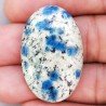 K2 'Raindrop Azurite' Naturale Forma Ovale Piatto Cabochon Liscio Fatto a Mano 36x23mm 7,93gm 1pz