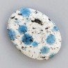 K2 'Raindrop Azurite' Naturale Forma Ovale Piatto Cabochon Liscio Fatto a Mano 32X24X6mm 8,70gm 1pz