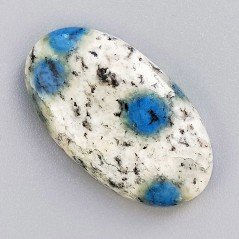 K2 'Raindrop Azurite' Naturale Forma Ovale Piatto Cabochon Liscio Fatto a Mano 33X19X6mm 6,25gm 1pz