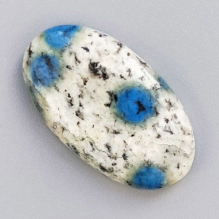 K2 'Raindrop Azurite' Naturale Forma Ovale Piatto Cabochon Liscio Fatto a Mano 33X19X6mm 6,25gm 1pz