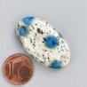 K2 'Raindrop Azurite' Naturale Forma Ovale Piatto Cabochon Liscio Fatto a Mano 33X19X6mm 6,25gm 1pz