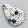K2 'Raindrop Azurite' Naturale Forma Goccia Piatto Cabochon Liscio Fatto a Mano 40X27X5mm 9,30gm 1pz