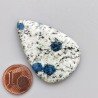K2 'Raindrop Azurite' Naturale Forma Goccia Piatto Cabochon Liscio Fatto a Mano 40X27X5mm 9,30gm 1pz