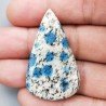 K2 'Raindrop Azurite' Naturale Forma Goccia Piatto Cabochon Liscio Fatto a Mano 44X26X4mm 7,80gm 1pz