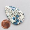 K2 'Raindrop Azurite' Naturale Forma Goccia Piatto Cabochon Liscio Fatto a Mano 40X26mm 9,20gm 1pz