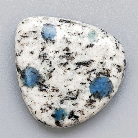 K2 'Raindrop Azurite' Naturale Forma Goccia Piatto Cabochon Liscio Fatto a Mano 31X29mm 8,78gm 1pz
