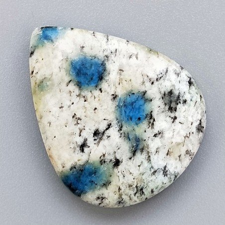 K2 'Raindrop Azurite' Naturale Forma Goccia Piatto Cabochon Liscio Fatto a Mano A Mano 32X26X6mm 8,40gm 1pz