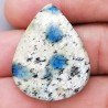 K2 'Raindrop Azurite' Naturale Forma Goccia Piatto Cabochon Liscio Fatto a Mano A Mano 32X26X6mm 8,40gm 1pz