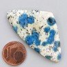 K2 'Raindrop Azurite' Naturale Forma Fantasia Piatto Cabochon Liscio Fatto a Mano 47X26X4mm 8,80gm 1pz