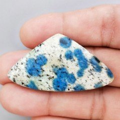 K2 'Raindrop Azurite' Naturale Forma Fantasia Piatto Cabochon Liscio Fatto a Mano 47X26X4mm 8,80gm 1pz