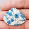 K2 'Raindrop Azurite' Naturale Forma Cuore Piatto Cabochon Liscio Fatto a Mano 36X29X6mm 9,60gm 1pz