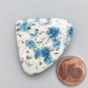 K2 'Raindrop Azurite' Naturale Forma Cuore Piatto Cabochon Liscio Fatto a Mano 38X32X6mm 10,55gm 1pz