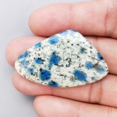 K2 'Raindrop Azurite' Naturale Forma Fantasia Piatto Cabochon Liscio Fatto a Mano 46X29mm 9,18gm 1pz
