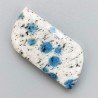 K2 'Raindrop Azurite' Naturale Forma Fantasia Piatto Cabochon Liscio Fatto a Mano 36X19X6mm 9,30gm 1pz