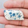 K2 'Raindrop Azurite' Naturale Forma Fantasia Piatto Cabochon Liscio Fatto a Mano 36X19X6mm 9,30gm 1pz