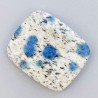 K2 'Raindrop Azurite' Naturale Forma Rettangolare Piatto Cabochon Liscio Fatto a Mano 30X25X5mm 9,10gm 1pz