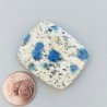 K2 'Raindrop Azurite' Naturale Forma Rettangolare Piatto Cabochon Liscio Fatto a Mano 30X25X5mm 9,10gm 1pz