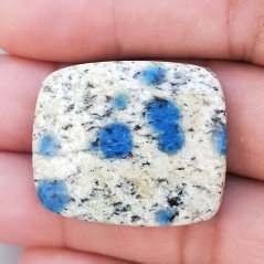 K2 'Raindrop Azurite' Naturale Forma Rettangolare  Piatto Cabochon Liscio Fatto a Mano 30X25X5mm 9,10gm 1pz