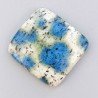 K2 'Raindrop Azurite' Naturale Forma Quadrato Piatto Cabochon Liscio Fatto a Mano 27X27X6mm 8,40gm 1pz